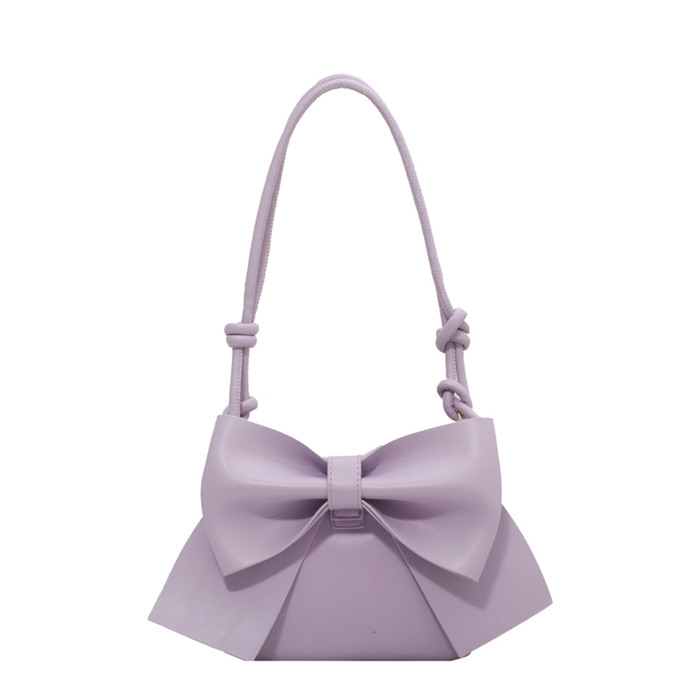 Cute Purple Bowknot Bag Woman 2022's Summer Fashion Niche Underarm Bag Versatile One-shoulder Crossbody Bag /tote Bag 