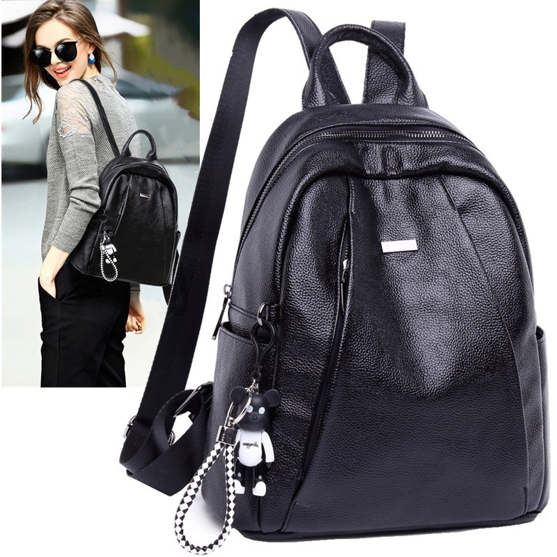 Backpack 2020 Leather Cowhleather Backpack Korean Fashion Women's Soft Leather Bag